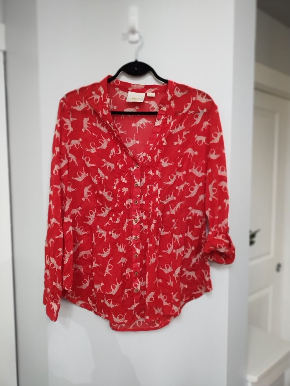 Maeve (Anthropologie) 100% cotton lightweight button down blouse